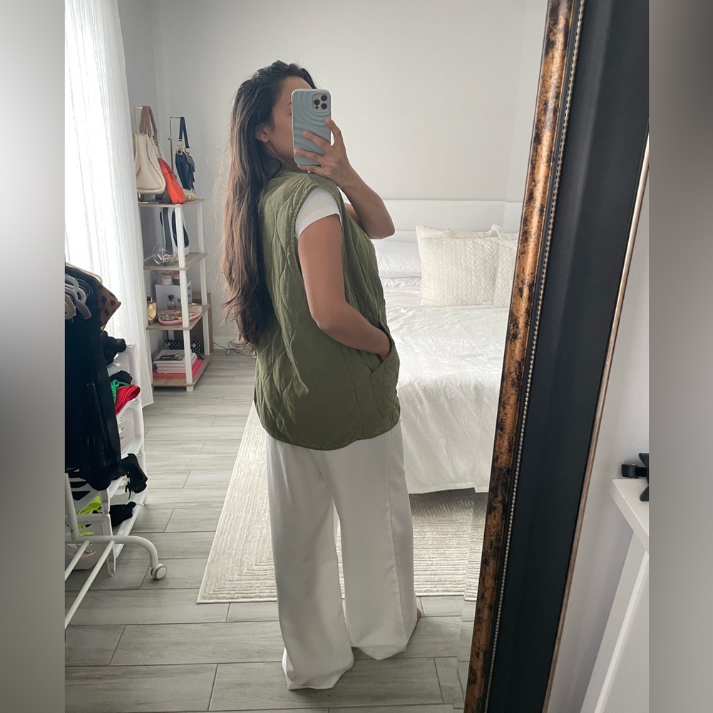 FREE PEOPLE Olive Green Vest - Picture 3 of 6